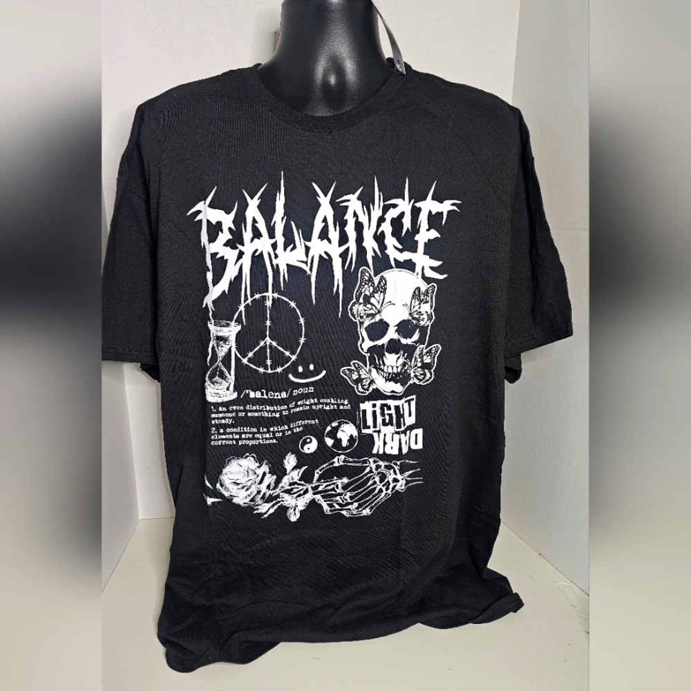 Skeleton Balance Light/Dark Graphic Tee Mens Sizes
